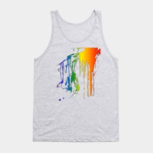 Gay Rainbow Paint Splash Tank Top